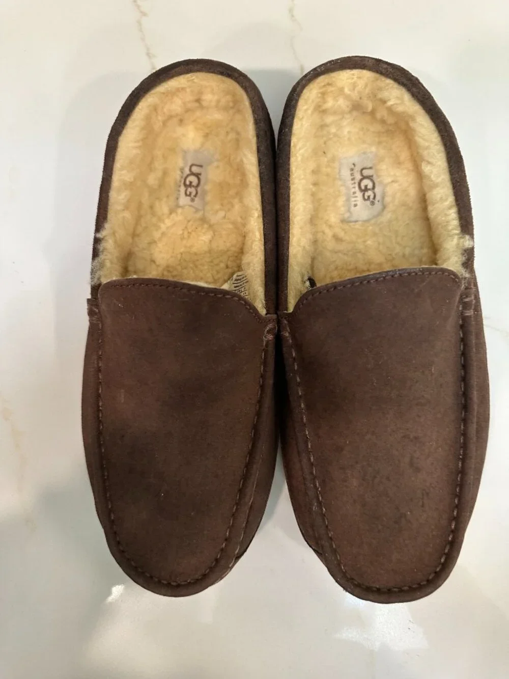 UGG Ascott Slippers, brown suede, size 11